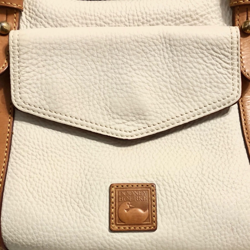 🌹🍃Dooney & Bourke White Leather Florentine Shopper Large Satchel~Shoulder Purse - Picture 8 of 14